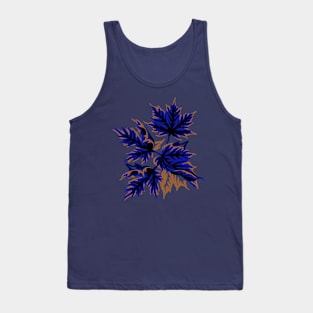 Leaves - Dark blue/beige Tank Top